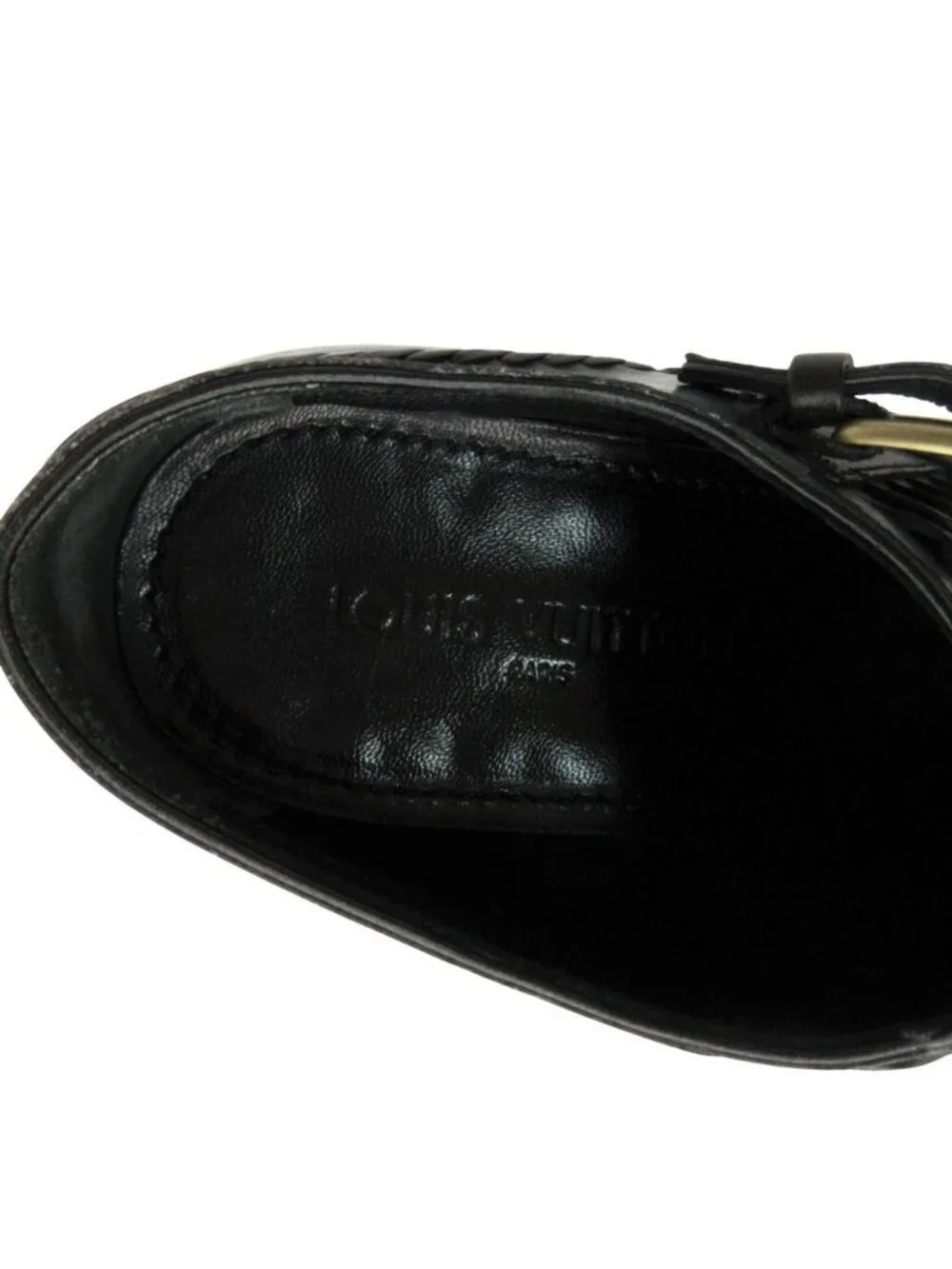 Louis Vuitton Dress Shoes Business Single Monk Strap Leather Black 6.5
